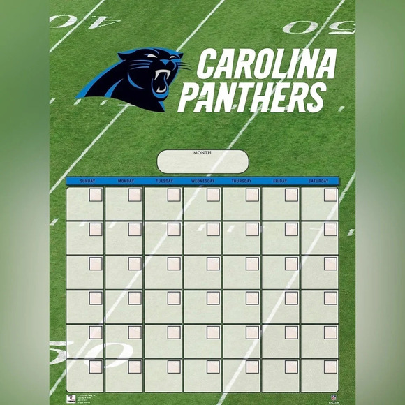 NWT Panthers Jumbo Dry Erase Sports Calendar - Picture 1 of 3